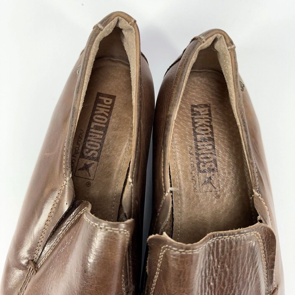 Women Pikolinos Brown Slip On Leather Loafer Mocassin Shoe Size 40 Made in Spain - Picture 7 of 9